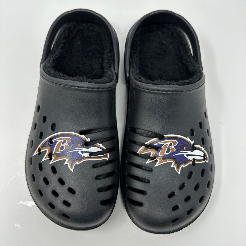 FOCO Baltimore Ravens Clogs with Strap Black Purple Size Medium Men's 9-10 - Picture 3 of 8